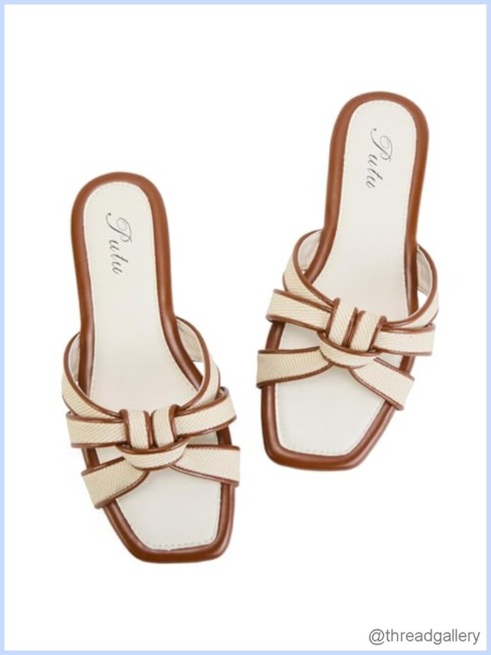 Women's Faux Leather Braided Crisscross Slide Flat Sandals Vacation Beach